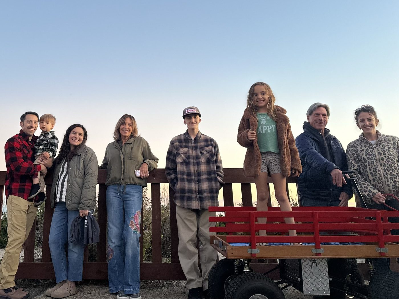 The Welch family at the beach overlook in Capitola